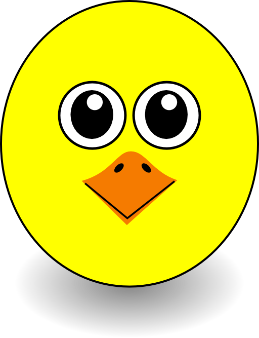 Funny Chick Face Cartoon