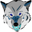 download Wolf clipart image with 180 hue color