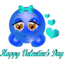 download Happy Valentine Day Smiley Emoticon clipart image with 180 hue color