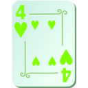 download Ornamental Deck 4 Of Hearts clipart image with 90 hue color