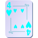 download Ornamental Deck 4 Of Hearts clipart image with 180 hue color