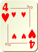 Ornamental Deck 4 Of Hearts