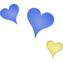download 3 Hearts clipart image with 225 hue color