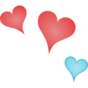 download 3 Hearts clipart image with 0 hue color