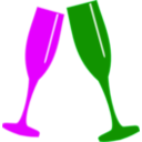 download Champagne Glass clipart image with 270 hue color
