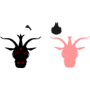 download Devil Head clipart image with 0 hue color
