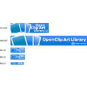 download Openclipart Banners And Buttons clipart image with 180 hue color
