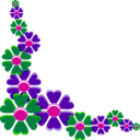 download Flower Corner clipart image with 270 hue color