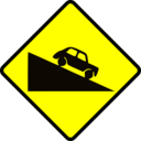 download Caution Steep Hill Up clipart image with 0 hue color