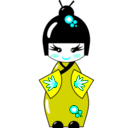 download Kokeshi Doll clipart image with 180 hue color