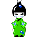 download Kokeshi Doll clipart image with 225 hue color
