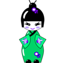 download Kokeshi Doll clipart image with 270 hue color
