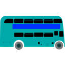 download Double Deck Bus clipart image with 180 hue color