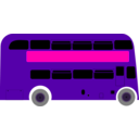 download Double Deck Bus clipart image with 270 hue color