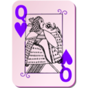 download Guyenne Deck Queen Of Hearts clipart image with 270 hue color