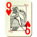 download Guyenne Deck Queen Of Hearts clipart image with 0 hue color