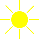 download Sun Yellow clipart image with 0 hue color