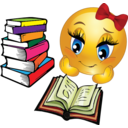 download Study Girl Smiley Emoticon clipart image with 0 hue color