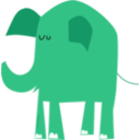 download Blue Elephant clipart image with 315 hue color