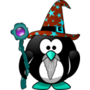 download Wizard Penguin clipart image with 135 hue color