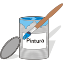 download Paint Tin Can And Brush clipart image with 0 hue color