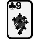 download Nine Of Clubs clipart image with 180 hue color