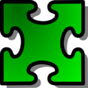 download Green Jigsaw Piece 03 clipart image with 0 hue color