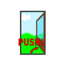 download Sign Push The Door clipart image with 0 hue color