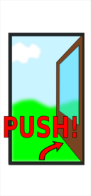 Sign Push The Door