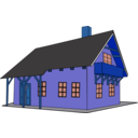 download House 1 clipart image with 180 hue color