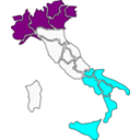 download Italy Map clipart image with 180 hue color