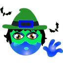 download Witch Smiley Emoticon clipart image with 180 hue color