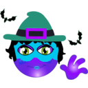 download Witch Smiley Emoticon clipart image with 225 hue color