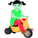 download Toddler On Tricycle clipart image with 135 hue color