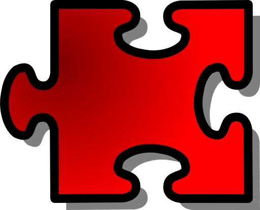 Red Jigsaw Piece 16