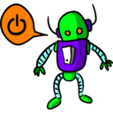 download Robot clipart image with 270 hue color