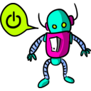 download Robot clipart image with 315 hue color