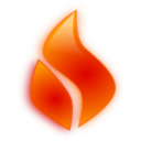 download Glossy Flame clipart image with 0 hue color