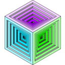 download Engraved Cube 2 clipart image with 90 hue color
