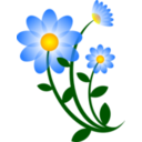 download Blue Flower Motif clipart image with 0 hue color
