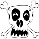 download Freehand Funny Skull clipart image with 180 hue color