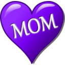 download Mothers Day Heart clipart image with 270 hue color