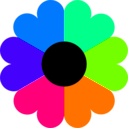 download Flower 7 Colors clipart image with 270 hue color