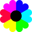 download Flower 7 Colors clipart image with 0 hue color