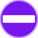 download Roadsign No Entry clipart image with 270 hue color