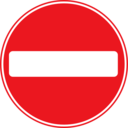 download Roadsign No Entry clipart image with 0 hue color