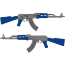 download Ak 47 Rifle Vector Drawing clipart image with 180 hue color