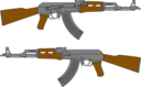 Ak 47 Rifle Vector Drawing