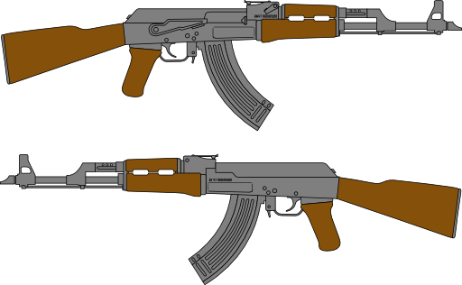 Ak 47 Rifle Vector Drawing