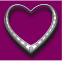 download Heart With Diamonds clipart image with 315 hue color